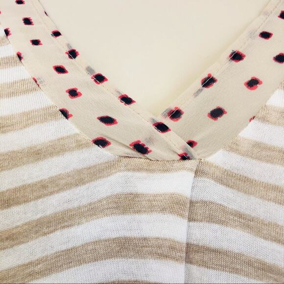 Vintage Anthropologie Little Yellow Button Popover Top Stripe V Neck Tunic - Picture 5 of 15